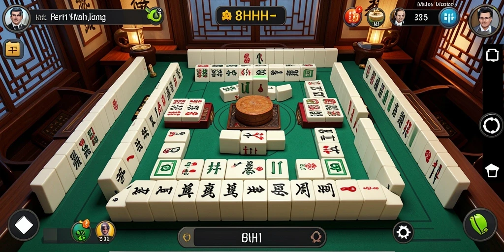 Tampilan gameplay menantang di 8HHH dengan ubin Mahjong.