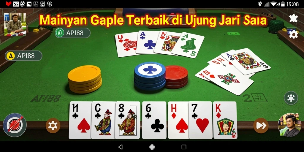 Tampilan utama gameplay Gaple yang menarik dan interaktif.