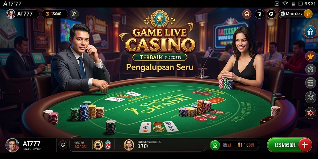 Tampilan gameplay Live Casino yang mendebarkan di AT777.