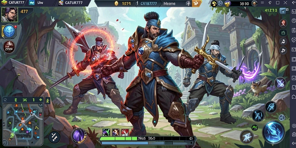 Tampilan gameplay seru dari CATUR777 dengan aksi para hero.