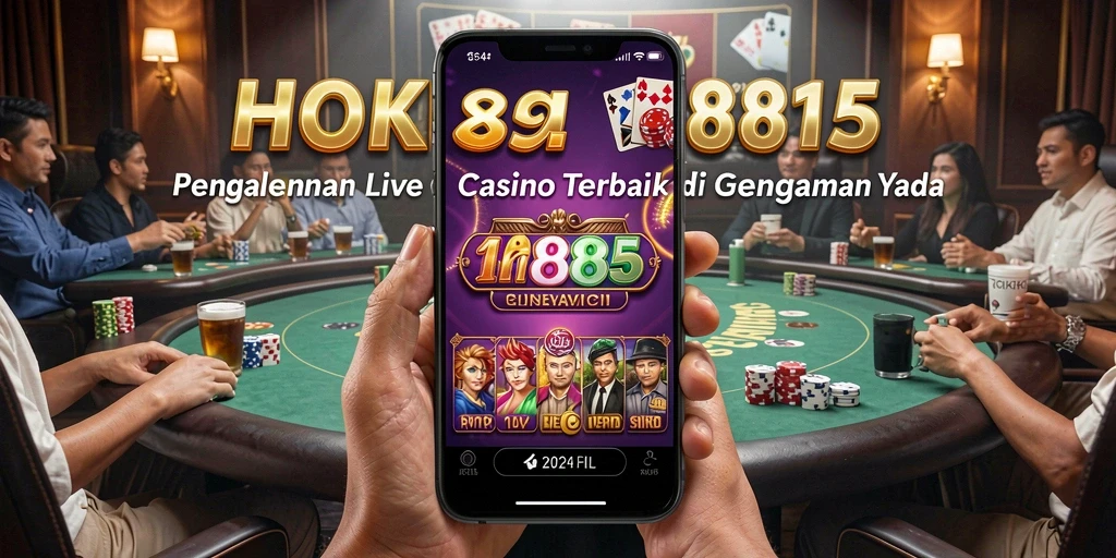Tampilan gameplay HOKI8815 dengan dealer langsung di kasino virtual.