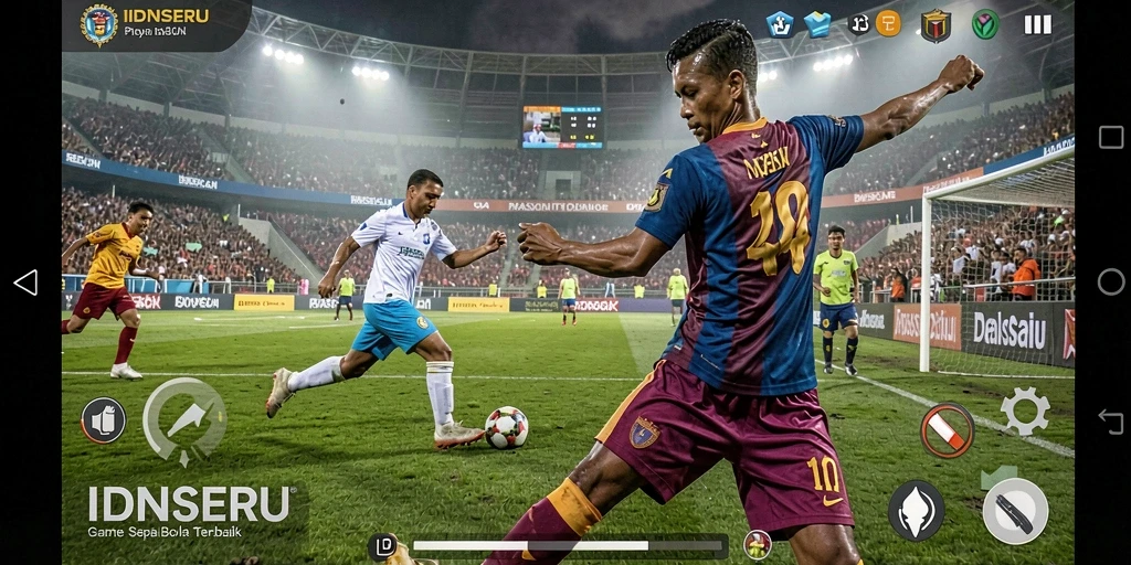 Tampilan menegangkan pertandingan sepak bola di IDNSERU.