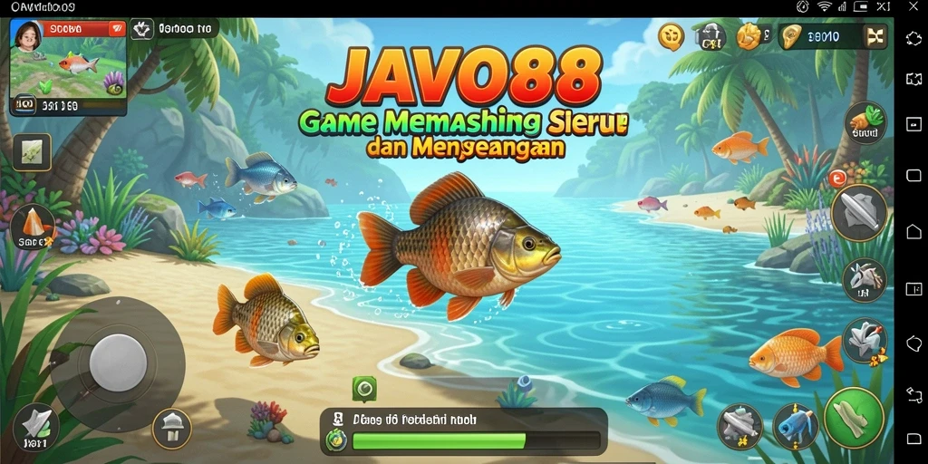 Tampilan gameplay seru saat menangkap ikan di JAVO88.