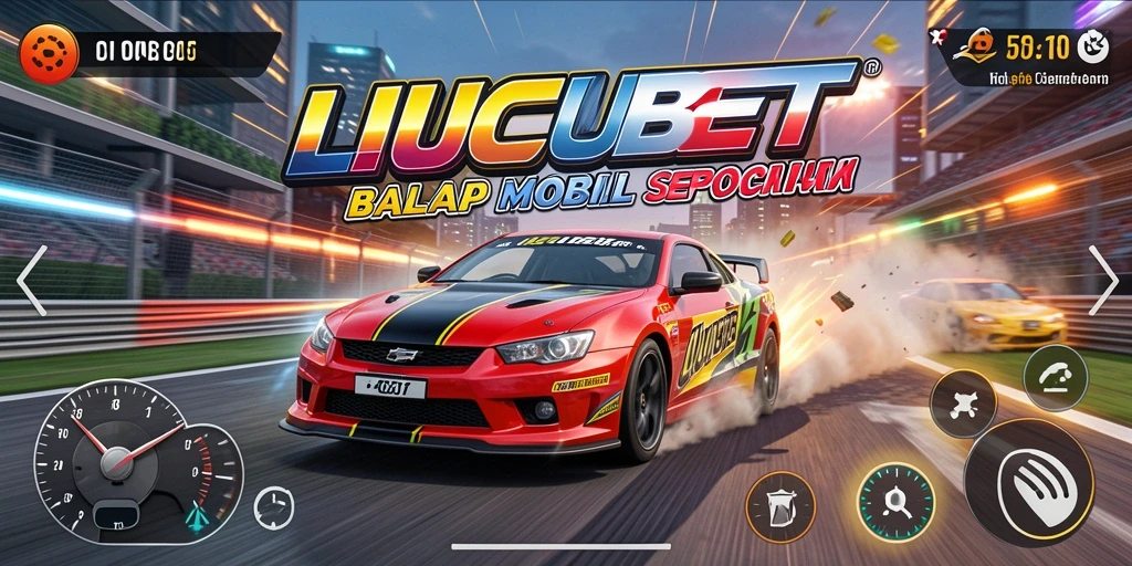 Gameplay menegangkan di trek balap LUCUBET.