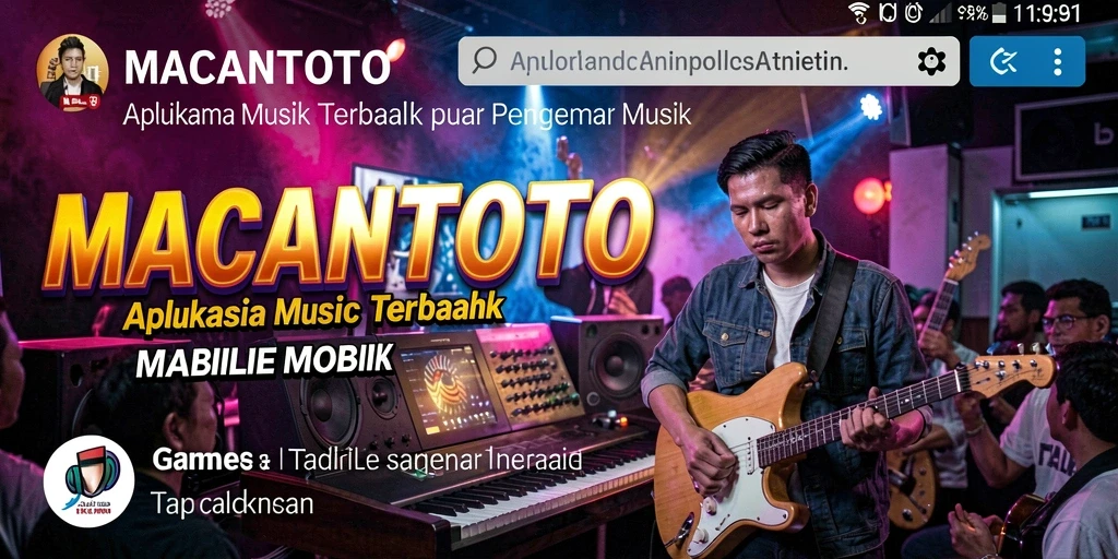 Tampilan utama gameplay musik MACANTOTO yang menarik dan interaktif.