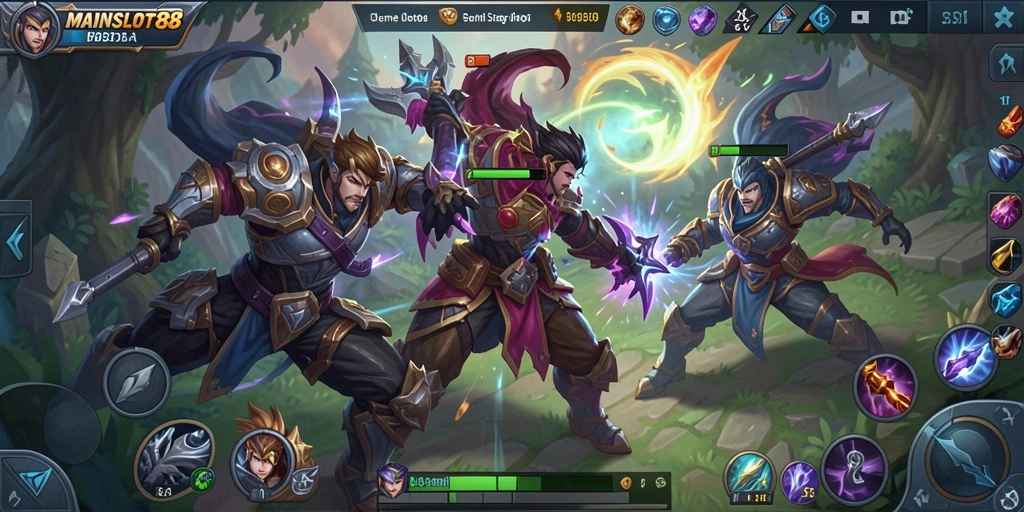 Screenshot gameplay MAINSLOT88 dengan aksi seru dan karakter unik.