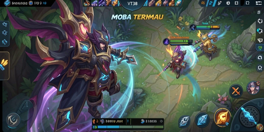 Gameplay menegangkan dalam arena pertarungan MOBA VT38.